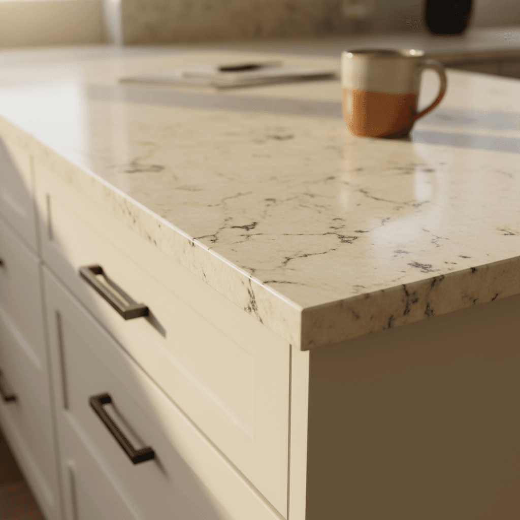 Newly remodeled kitchen countertop with premium materials and professional finish